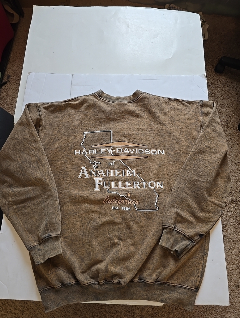 Harley Davidson Aneheim Fullerton Brown Mens Size L